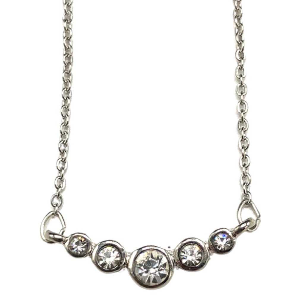 Swarovski Crystal 5 Stone Silver Necklace